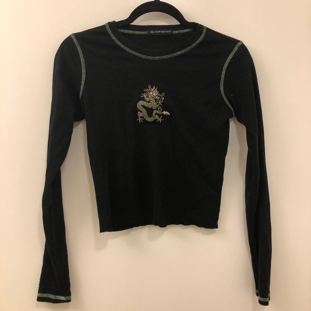 Y2K DRAGON STITCH LONG SLEEVE BRANDY MELVILLE
